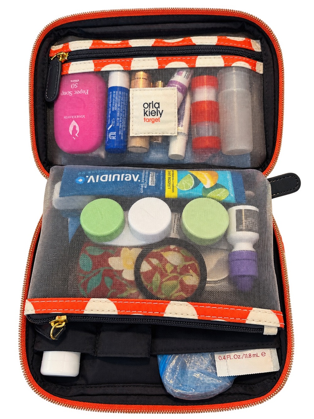 Orla Kiely Orange and Cream Dot Travel Organizer Pouch